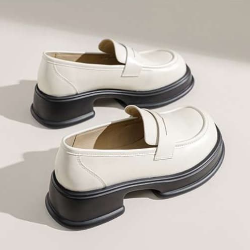 ローファーレディース クラシカル ベーシック 学生風厚底ローファー