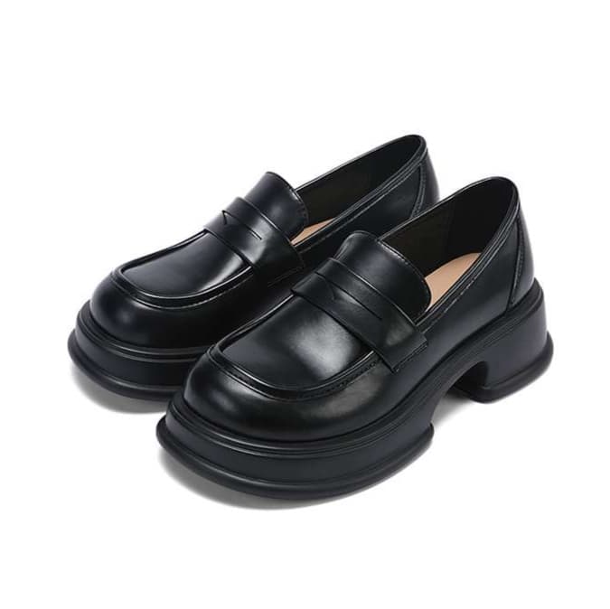 ローファーレディース クラシカル ベーシック 学生風厚底ローファー