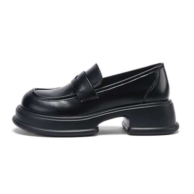 ローファーレディース クラシカル ベーシック 学生風厚底ローファー