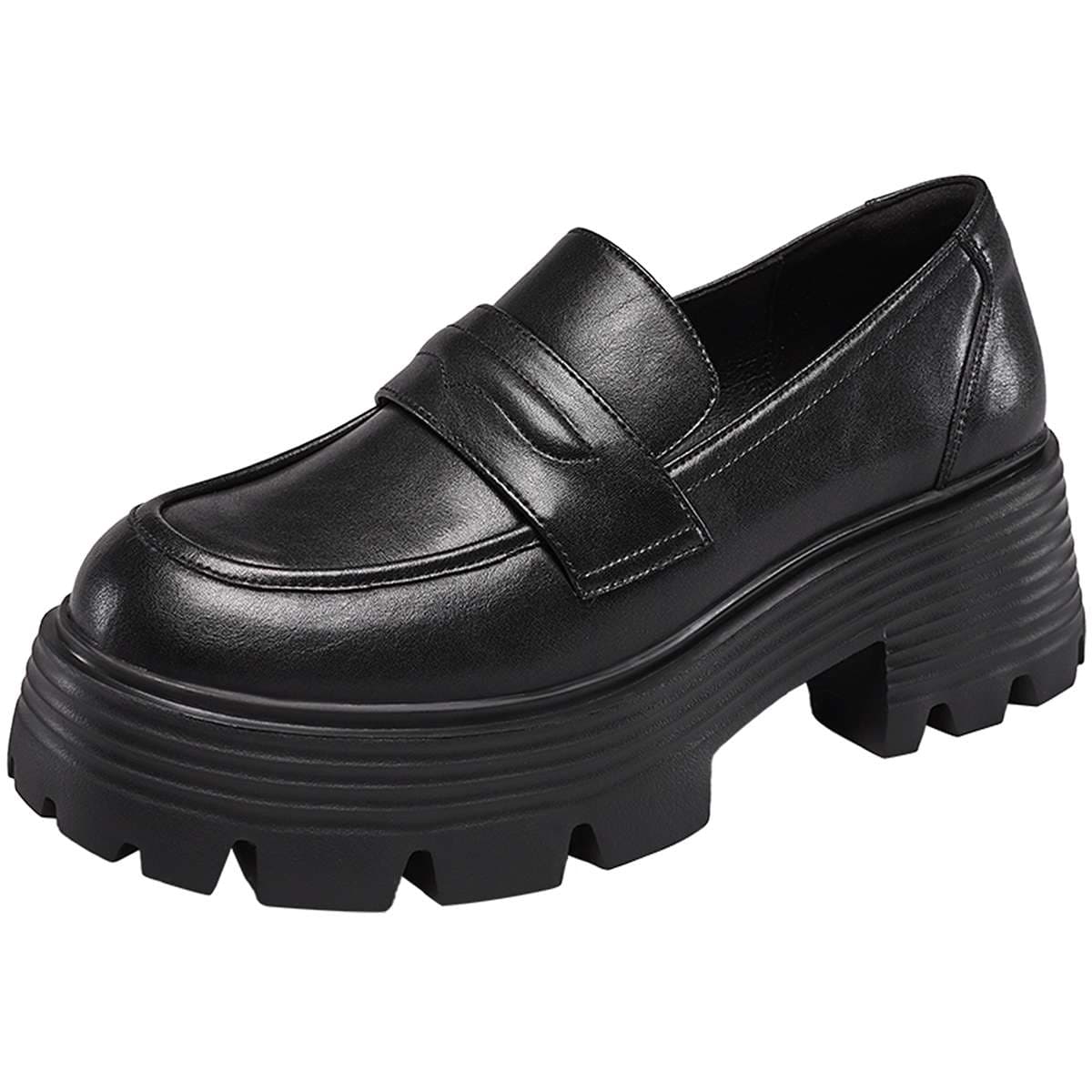 ローファーレディース クラシカル厚底ペニーローファー