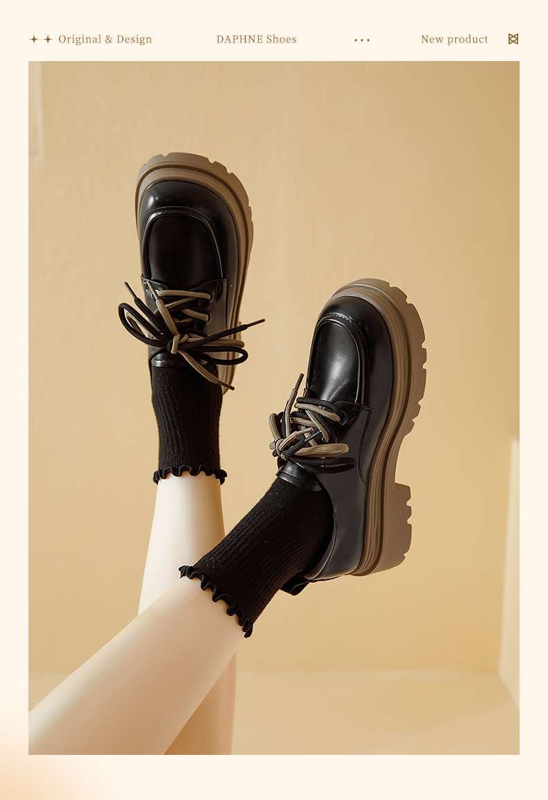 ローファーレディース ふんわりレトロ厚底ローファー