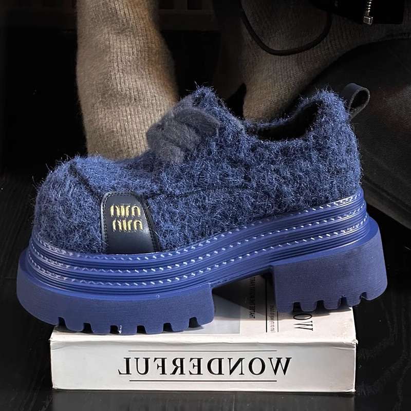 ローファーレディース もこもこ厚底ローファー