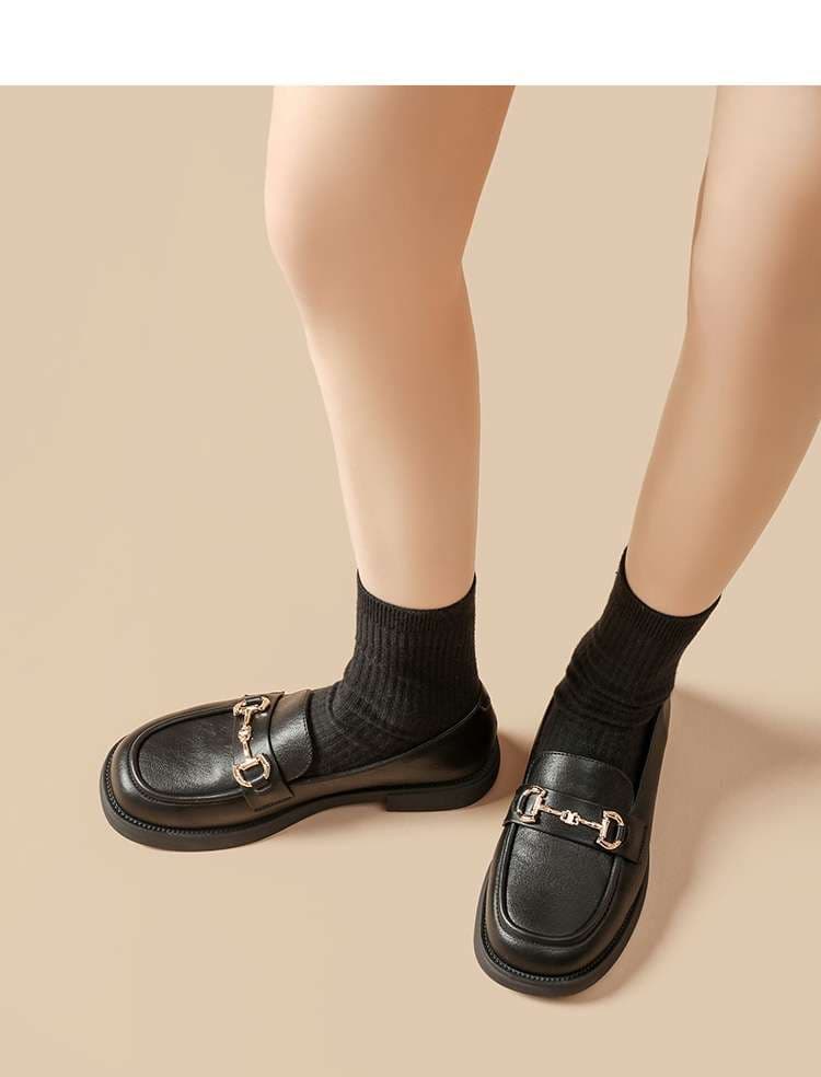 ローファーレディース カジュアル金具付き歩きやすいレディースローファー