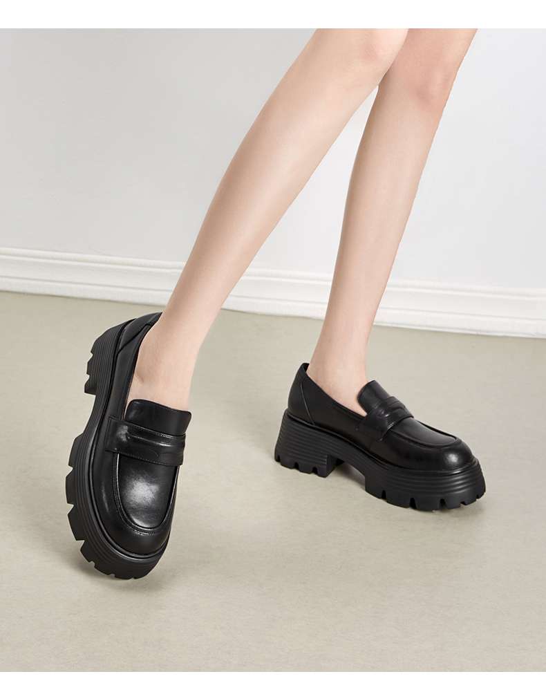 ローファーレディース クラシカル厚底ペニーローファー