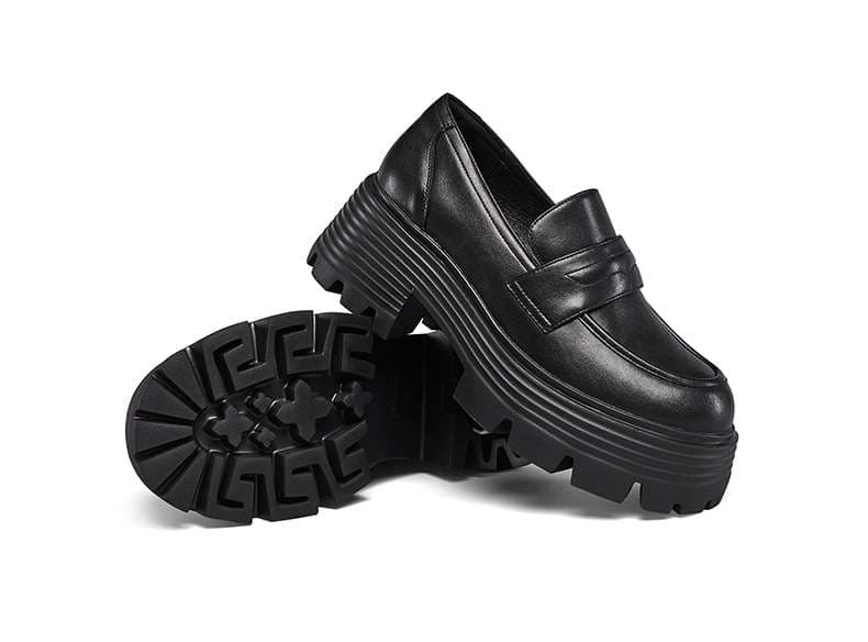 ローファーレディース クラシカル厚底ペニーローファー