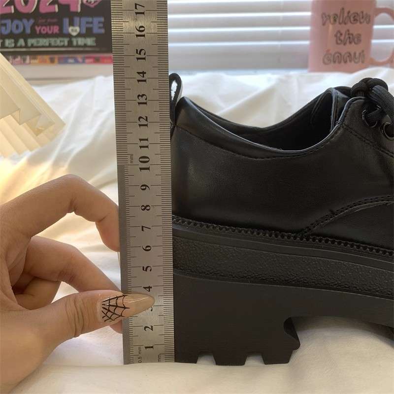 ローファーレディース ストリート系厚底レースアップローファー