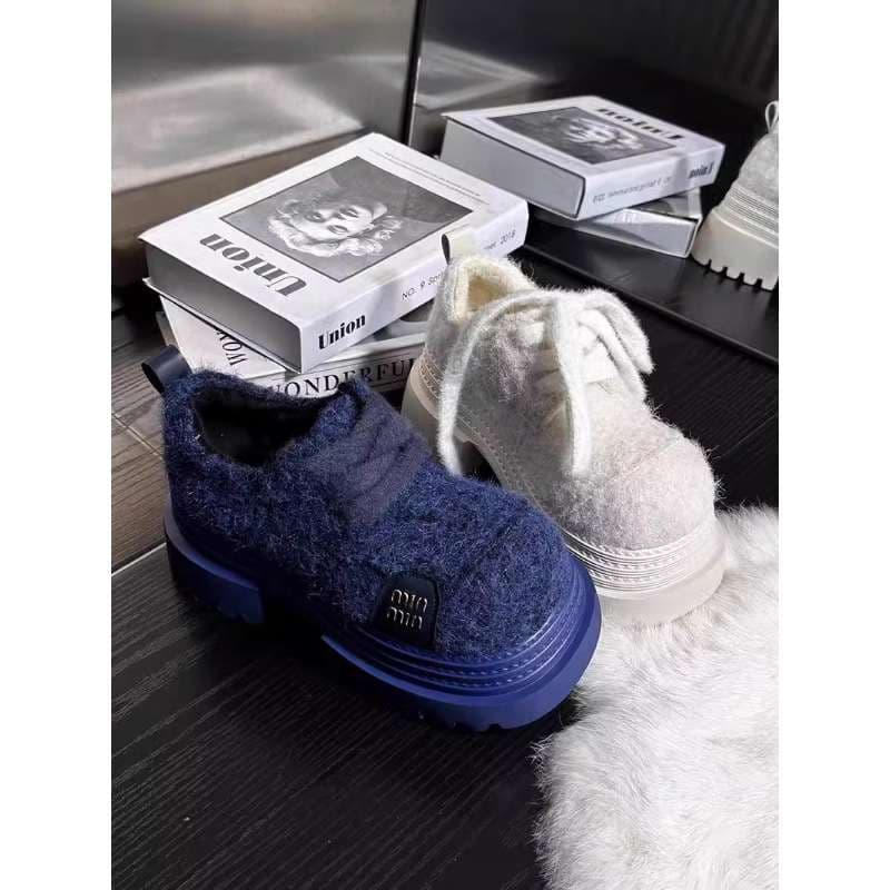 ローファーレディース もこもこ厚底ローファー