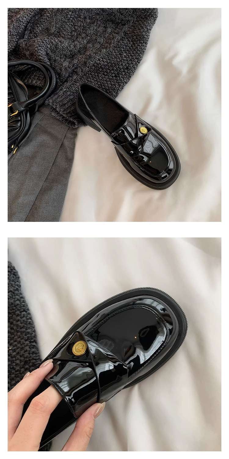 ローファーレディース 上品クラシカル スクエアローファー