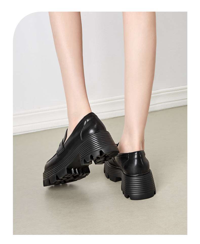 ローファーレディース クラシカル厚底ペニーローファー