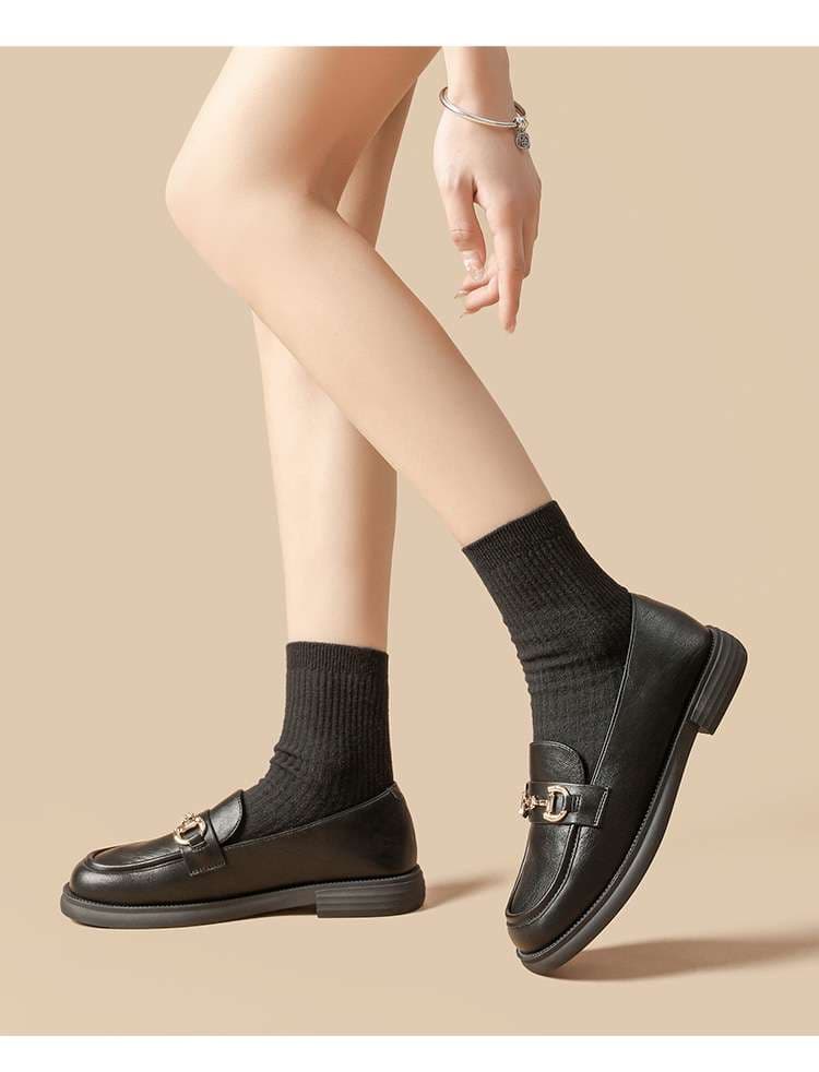 ローファーレディース カジュアル金具付き歩きやすいレディースローファー