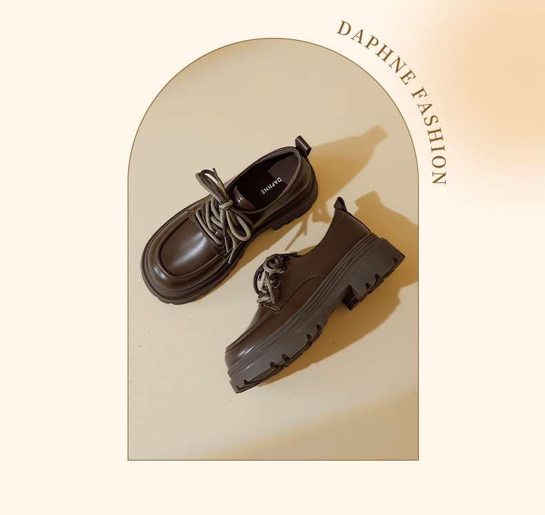 ローファーレディース ふんわりレトロ厚底ローファー