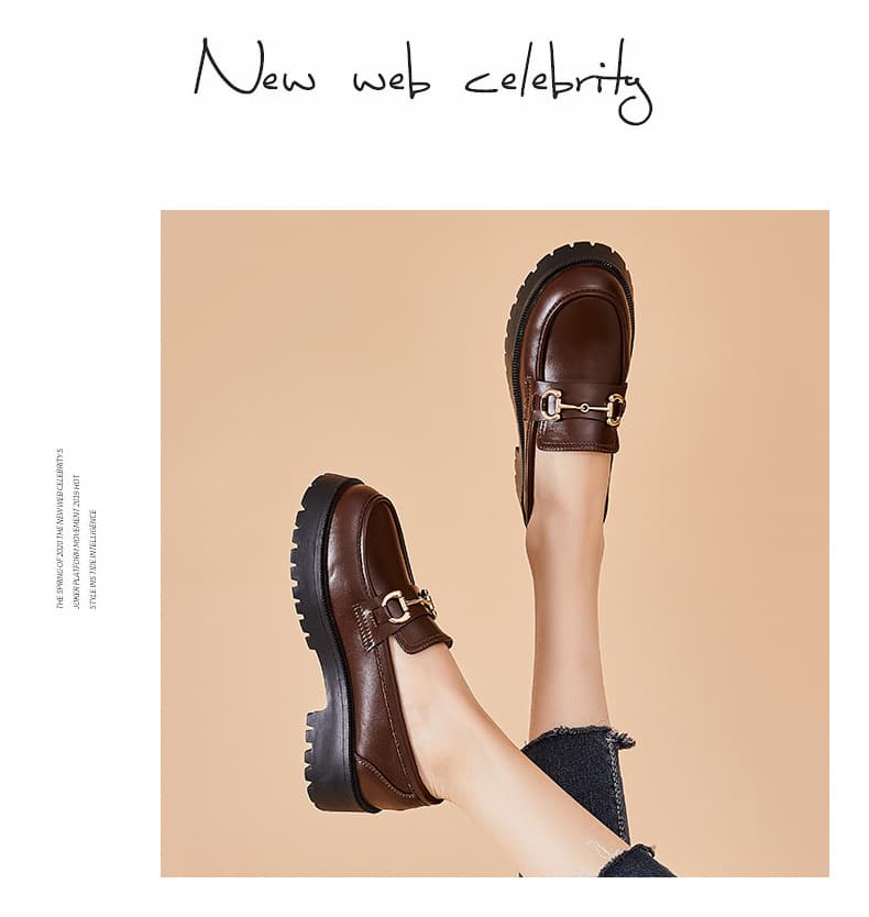 ローファーレディース ビットデザイン厚底レディースローファー